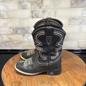 Cabzatti Toddler Kids' Black and Brown Western Boots